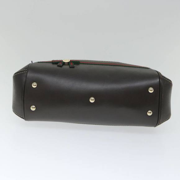 GUCCI GG Canvas Web Sherry Line Hand Bag Beige Red Green 269894 Auth 58043 - Picture 5 of 16